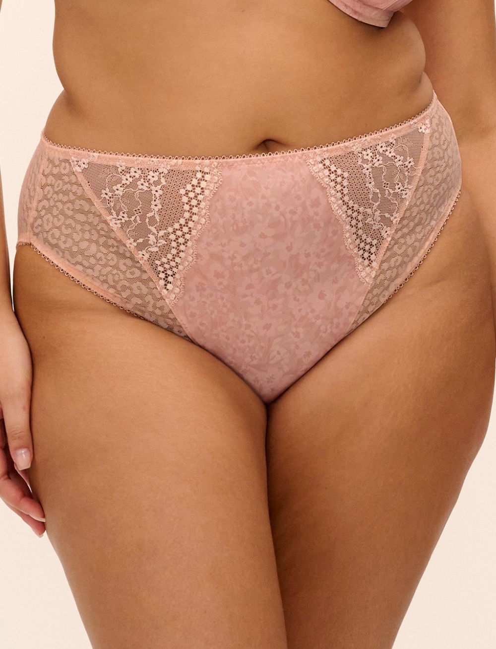 Elomi Lucie High Leg Brief Pale Blush