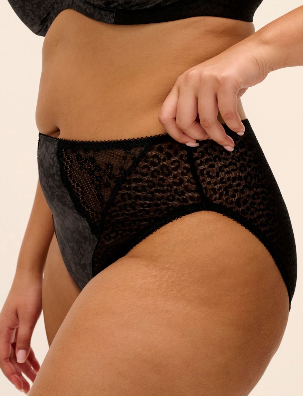 Elomi Lucie High Leg Brief Black