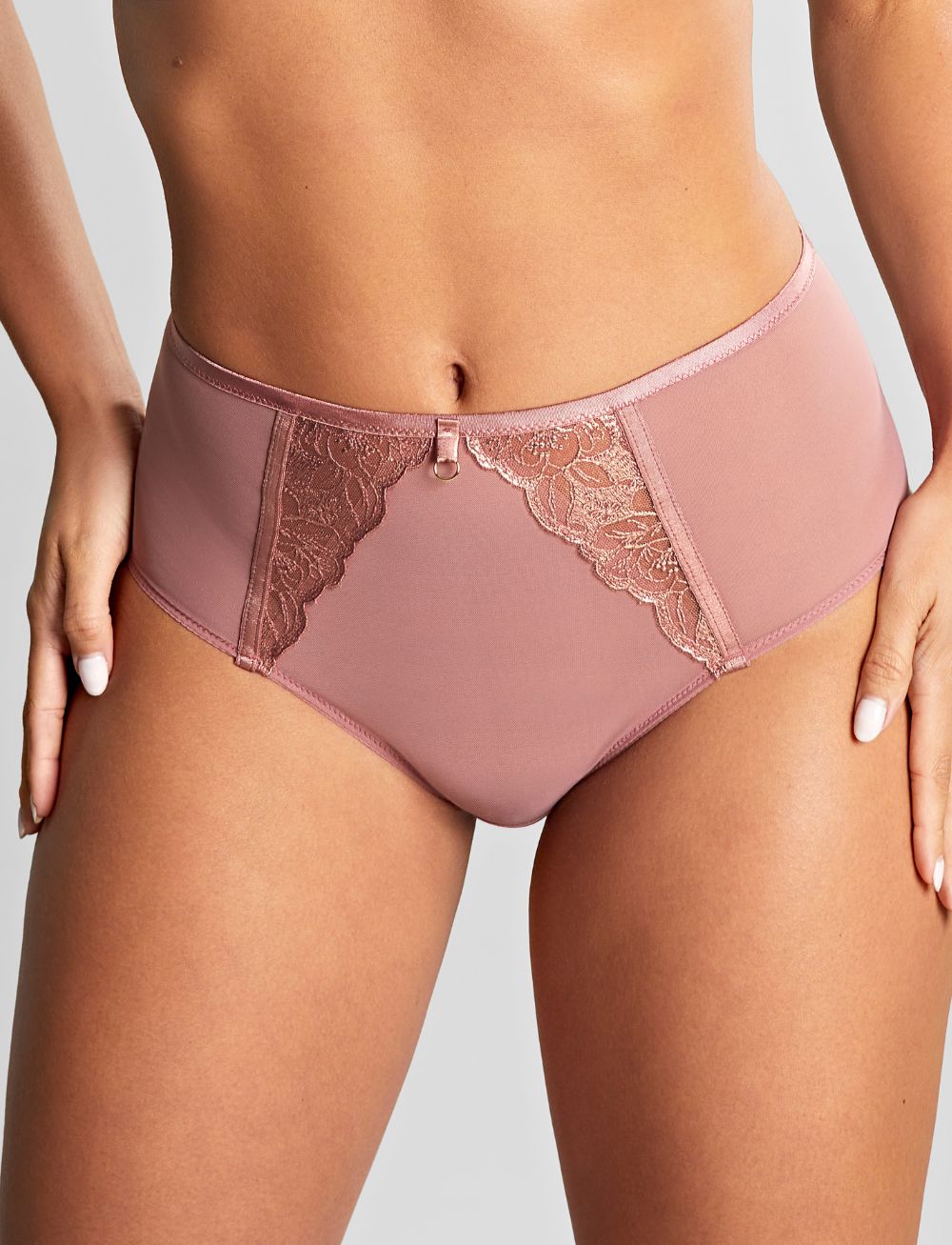 Panache Rosa Suspender Brief Rose Gold