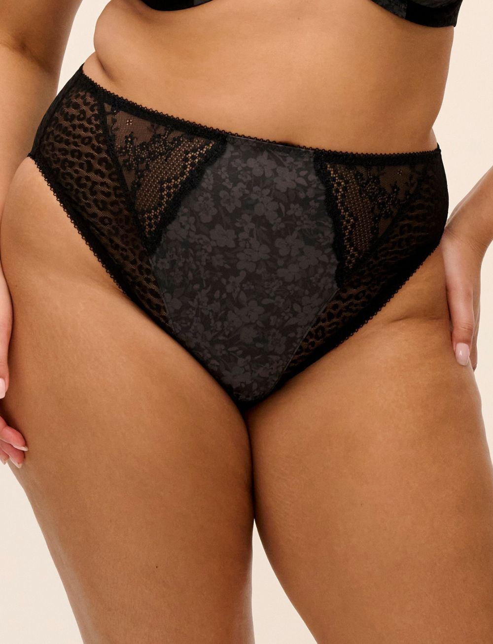 Elomi Lucie High Leg Brief Black
