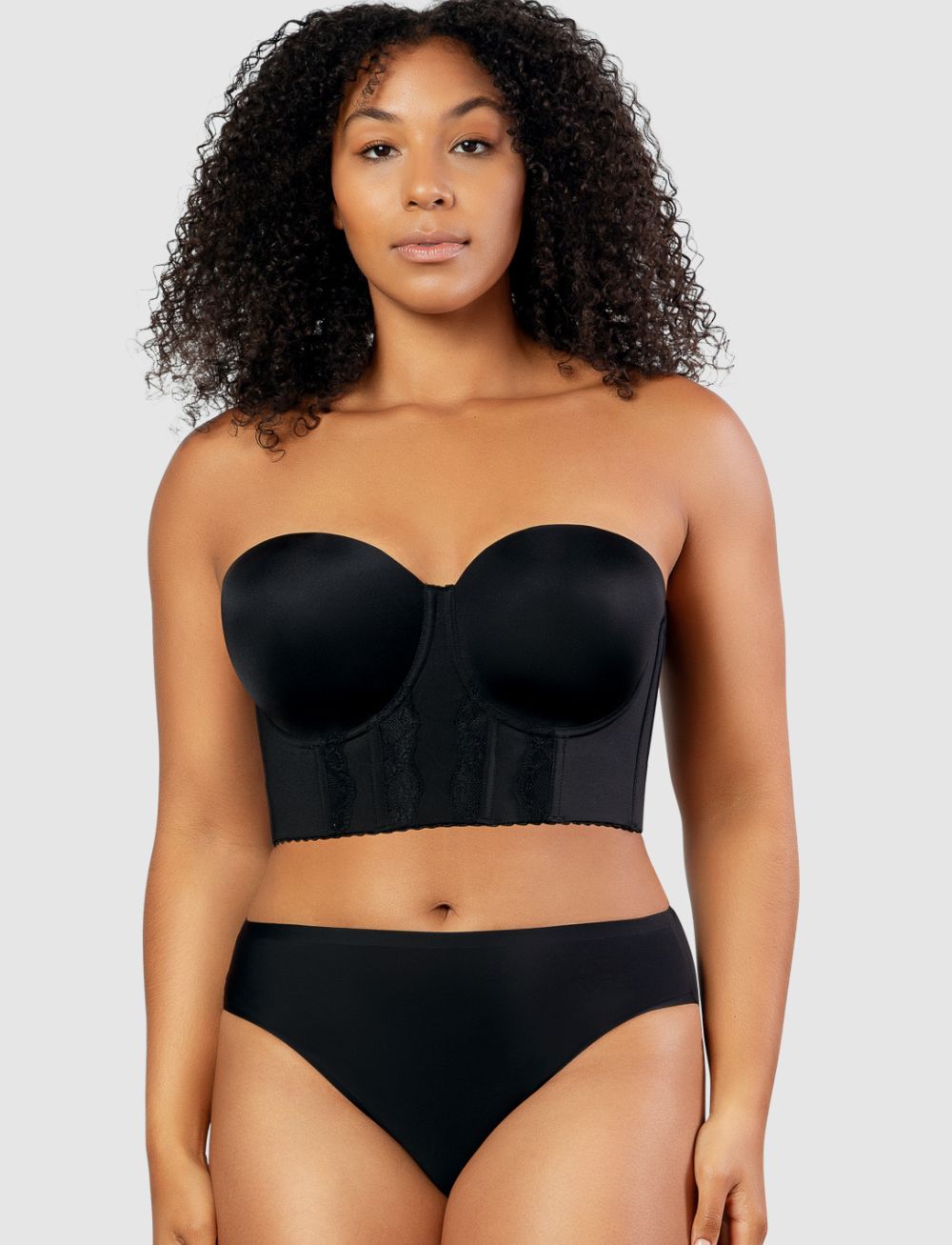 Parfait Elissa Seamless Padded Longline Strapless Bra Black