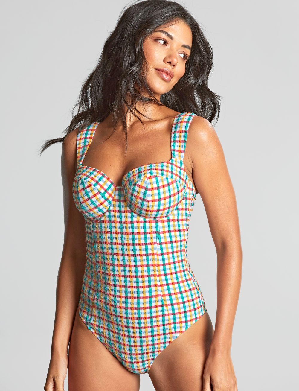 Panache Seersucker Monica Balcony Swimsuit Multi