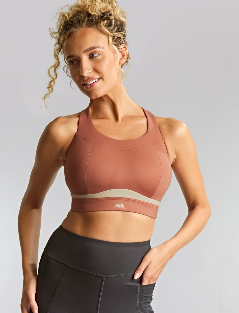 Panache Freedom Non Wired Non Padded Sports Bra Sienna Rose/Chalk
