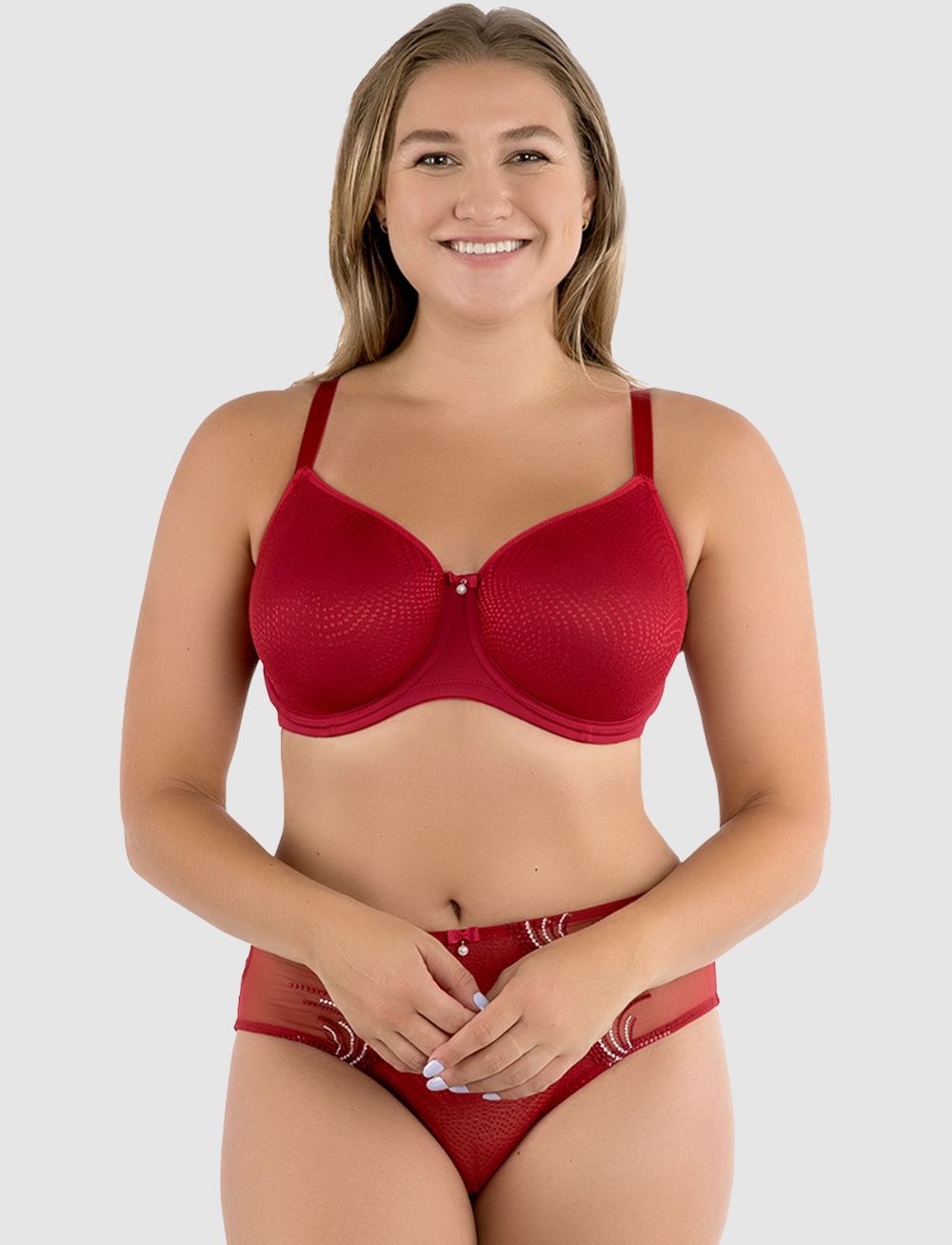 Parfait Pearl Underwire Seamless Minimiser Bra Rio Red