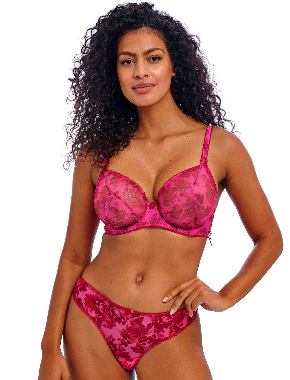 Freya Rose Blossom UW Plunge Bra Red Rose