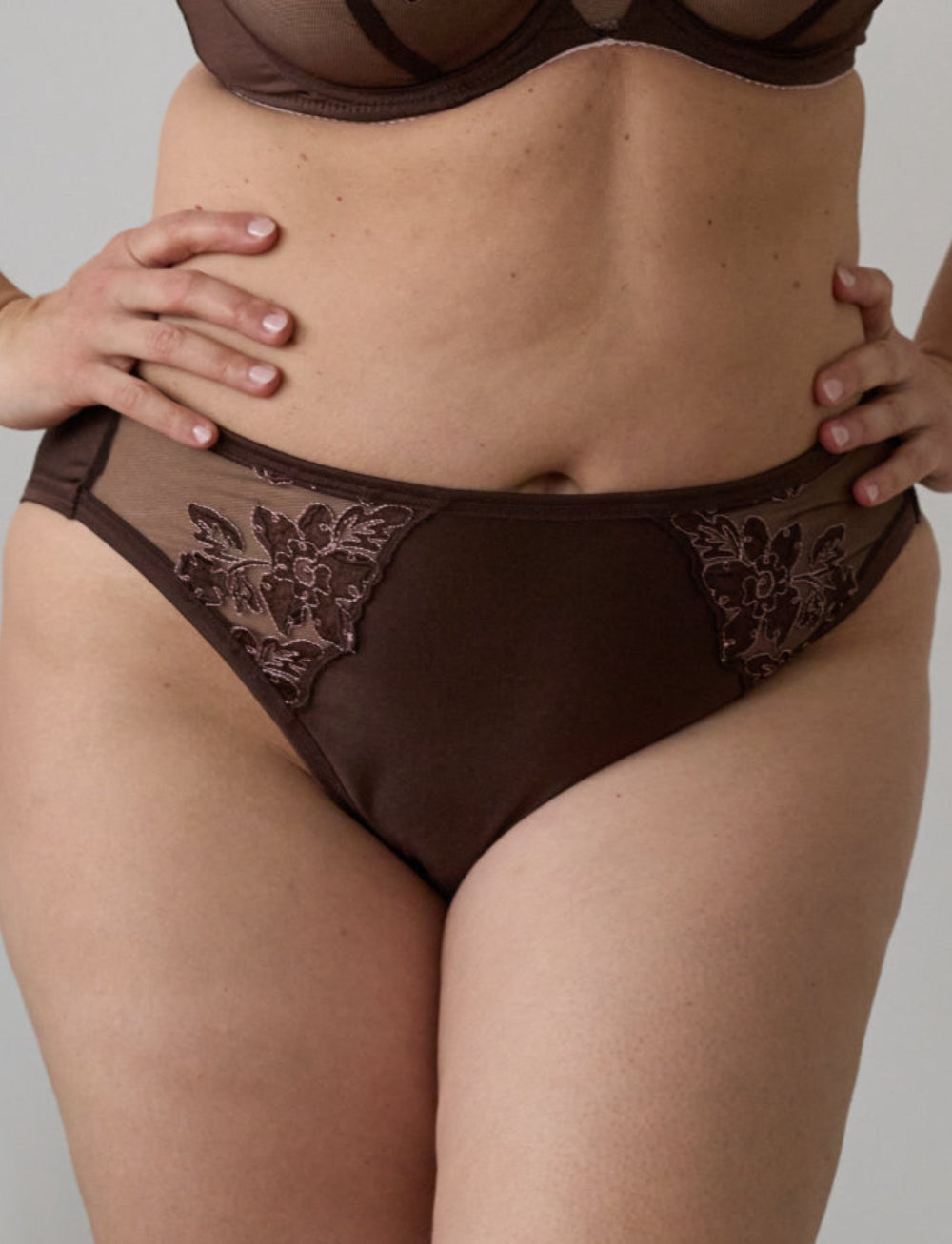 Ewa Michalak Różana High Cut Briefs Chocolate