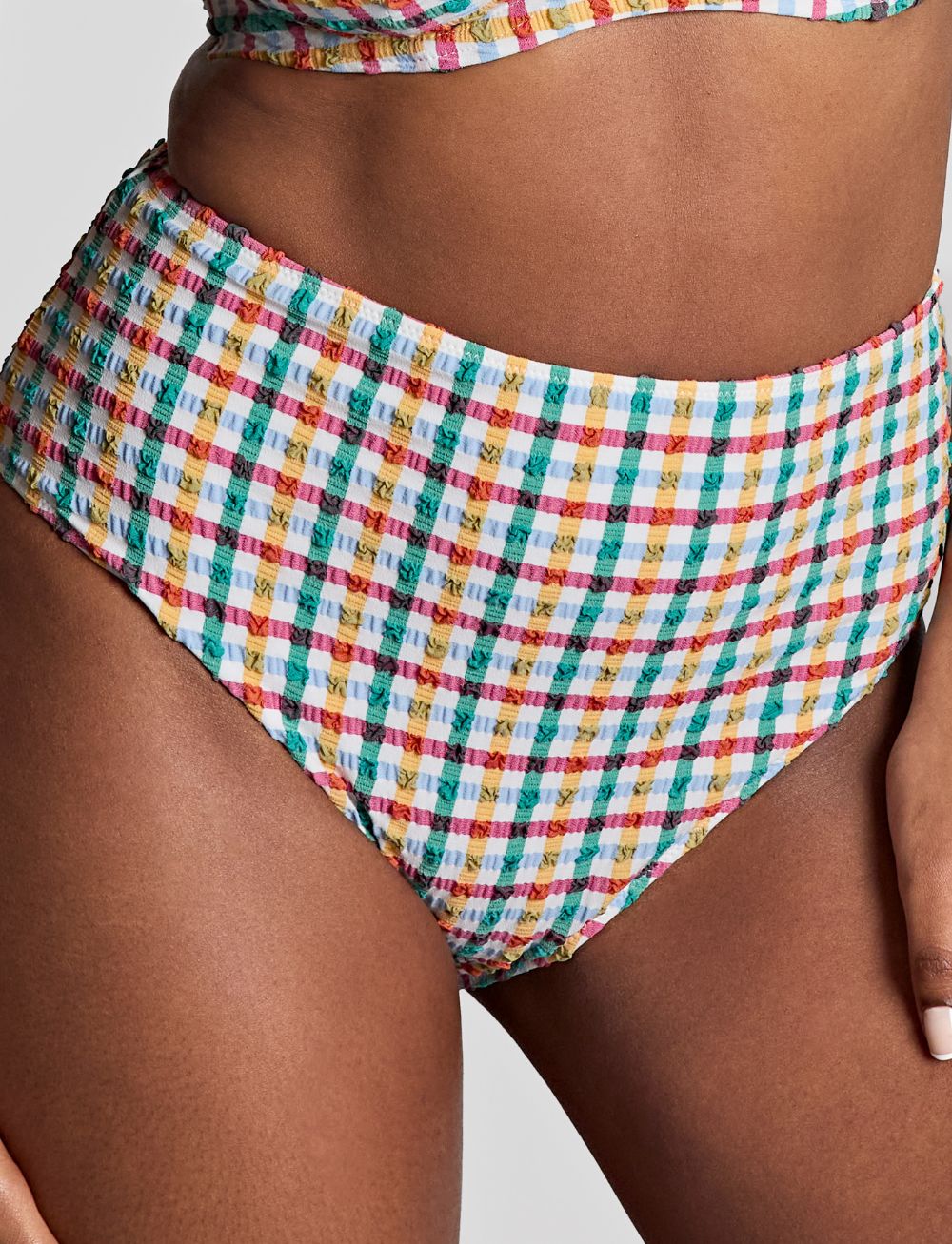 Panache Seersucker High Waist Brief Multi