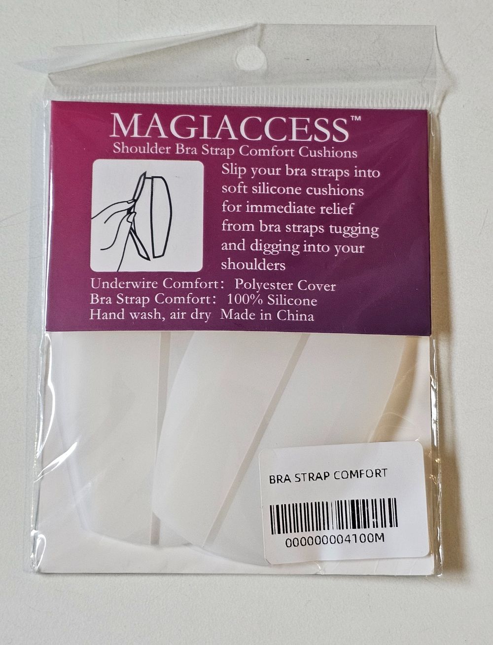 Magiaccess Bra Strap Comfort Cushions White