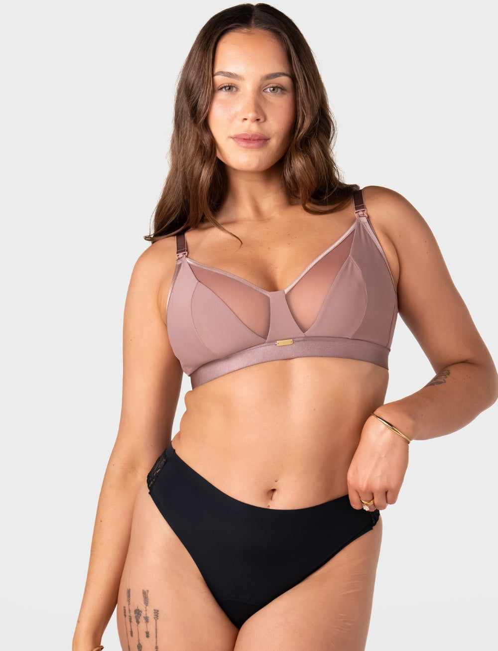 Hotmilk Flawless Full Cup Plunge Nursing Bra Rose Dust