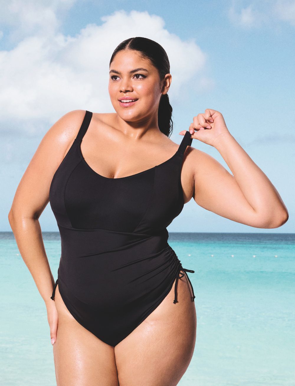 Elomi Plain Sailing Non Wired Swimsuit Black