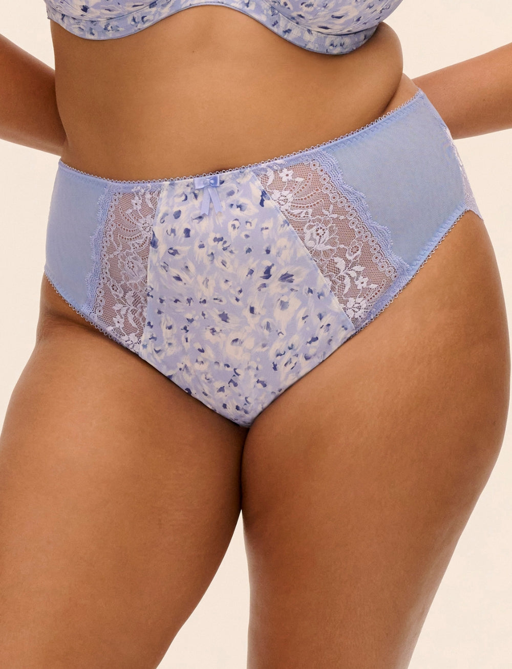 Elomi Morgan High Leg Brief Blue Leopard