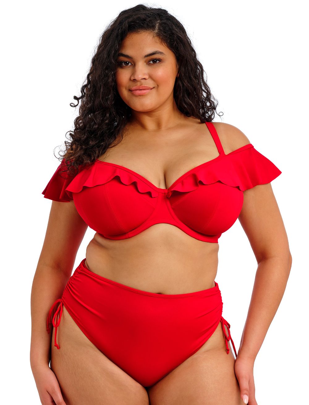 Elomi Plain Sailing UW Frill Plunge Bikini Top Lava