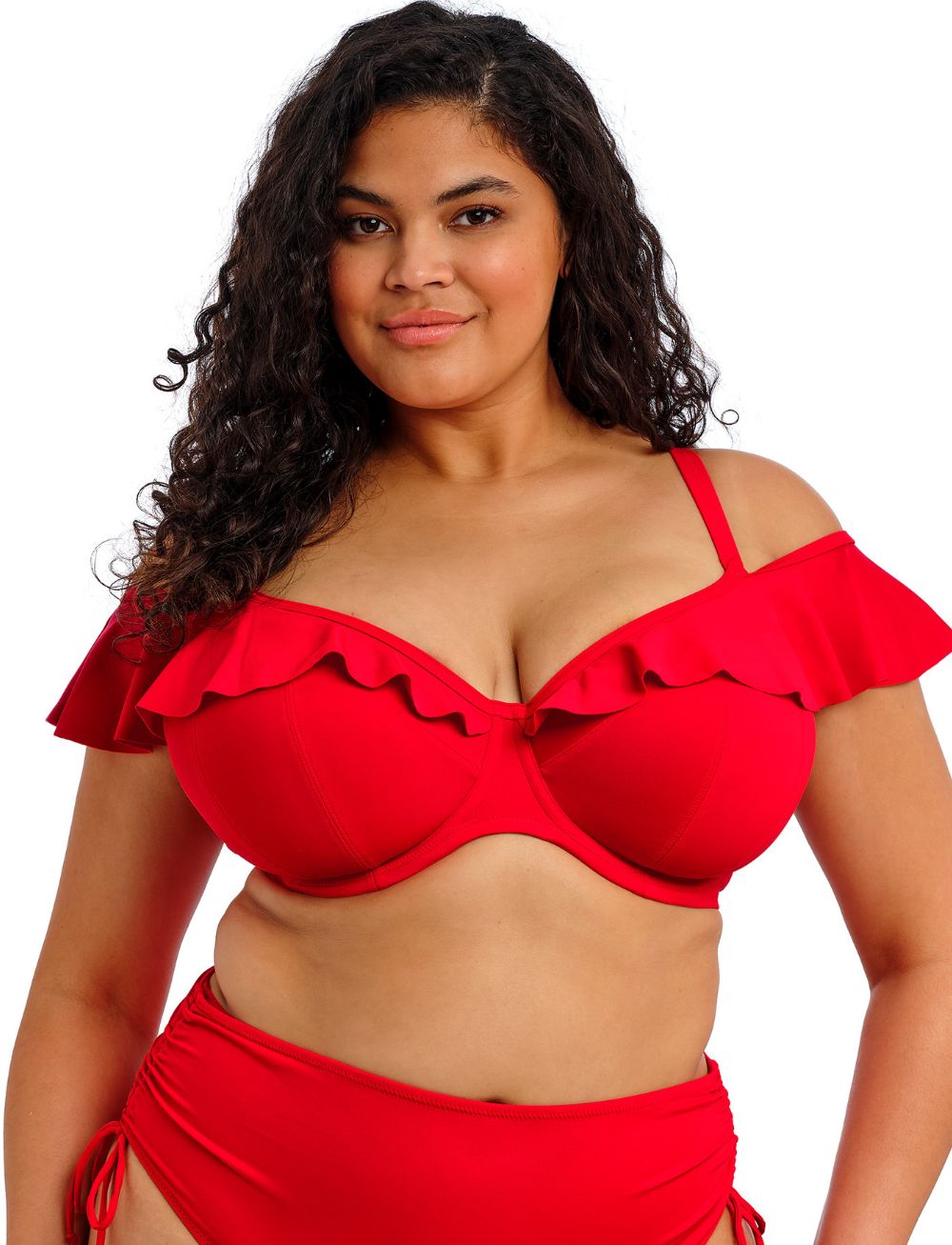 Elomi Plain Sailing UW Frill Plunge Bikini Top Lava