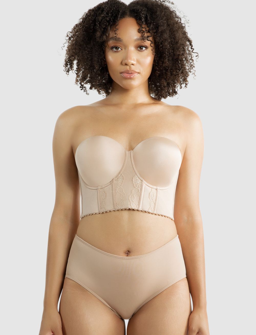 Parfait Elissa Seamless Padded Longline Strapless Bra European Nude