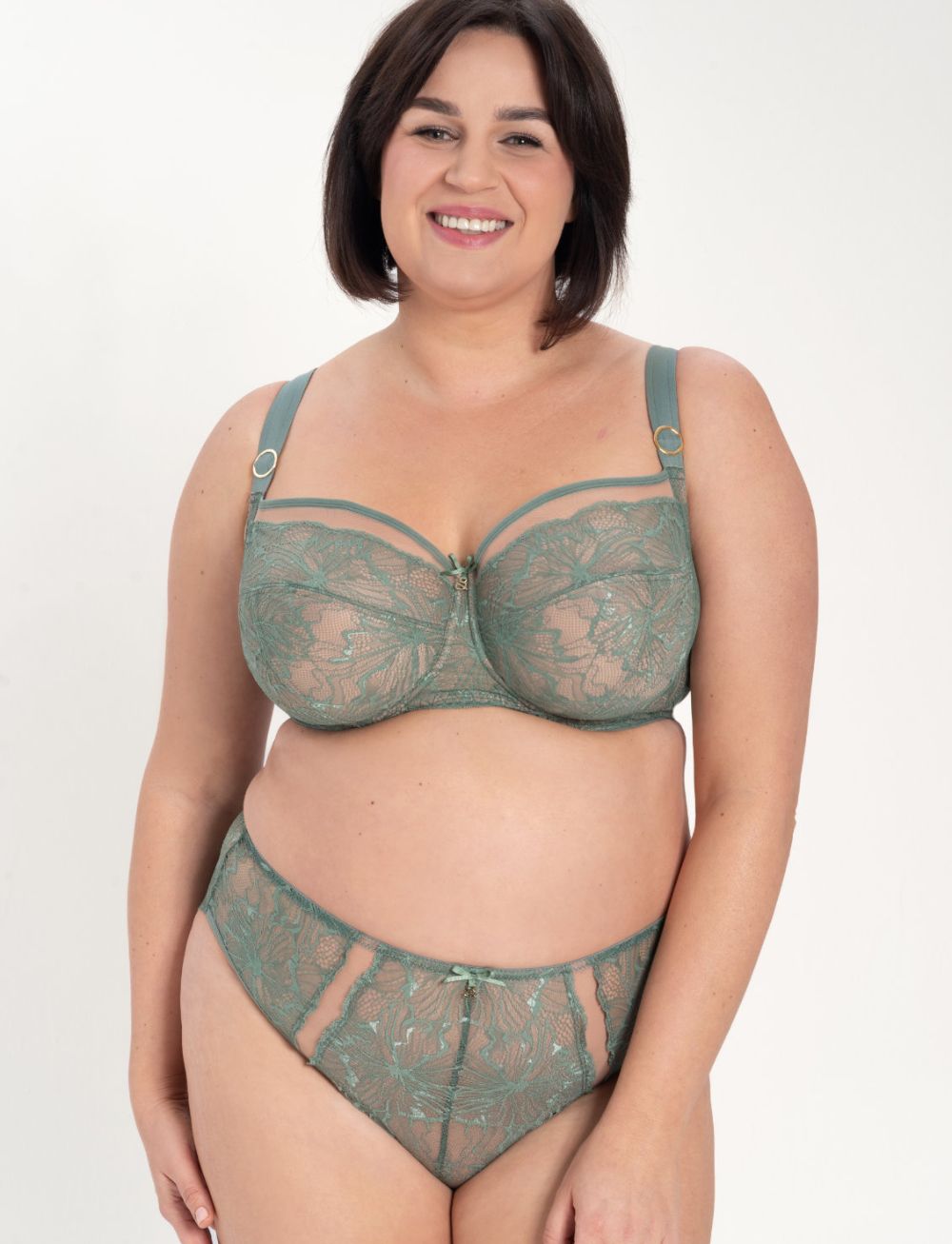 Samanta Mila Soft Full Cup Side Support Bra Sage