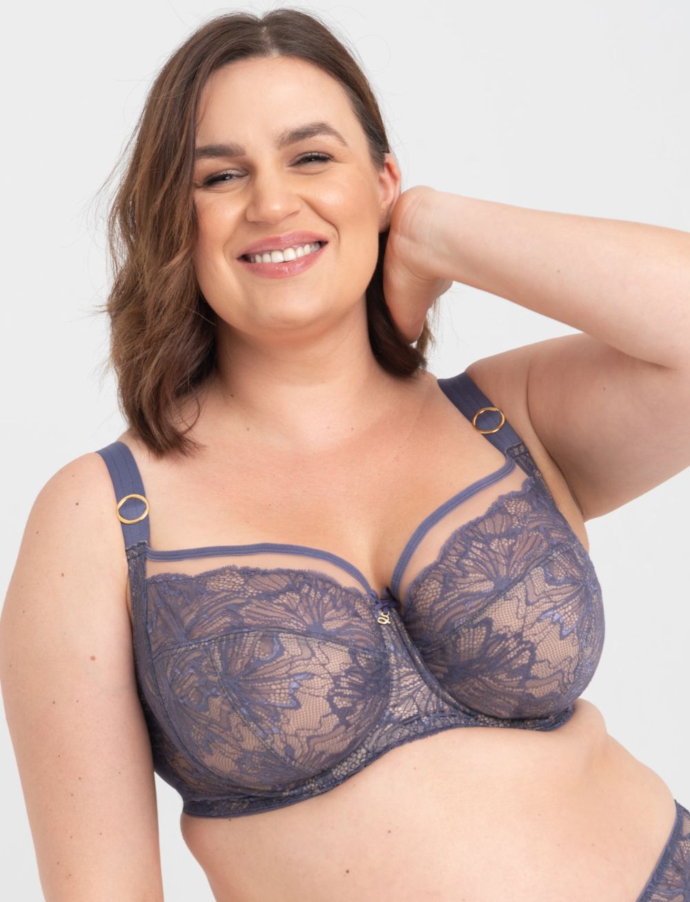 Samanta Mila Soft Full Cup Side Support Bra Anthracite