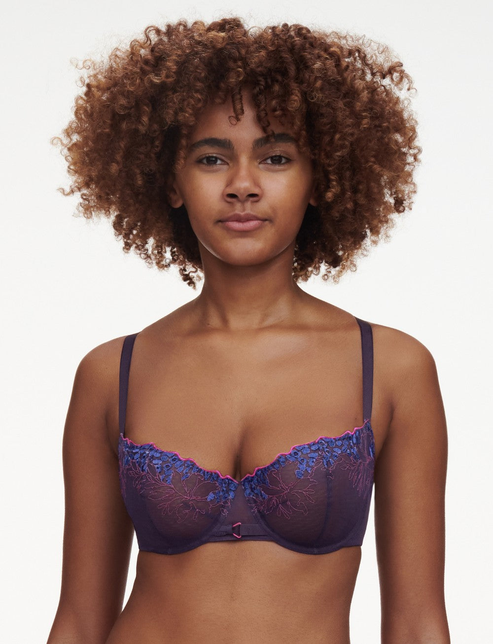 Chantelle Pulp Spice Half Cup Bra Midnight Blue Multico