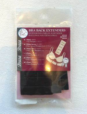 Braza Accessories Braza Bra Extenders Black 3 Rows