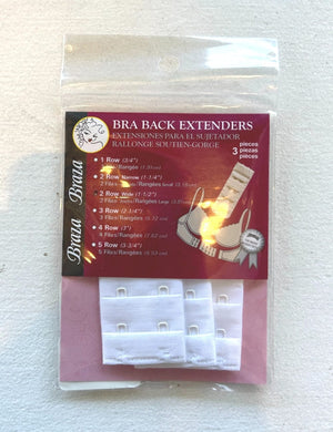 Braza Accessories Braza Bra Extenders White 2 Rows