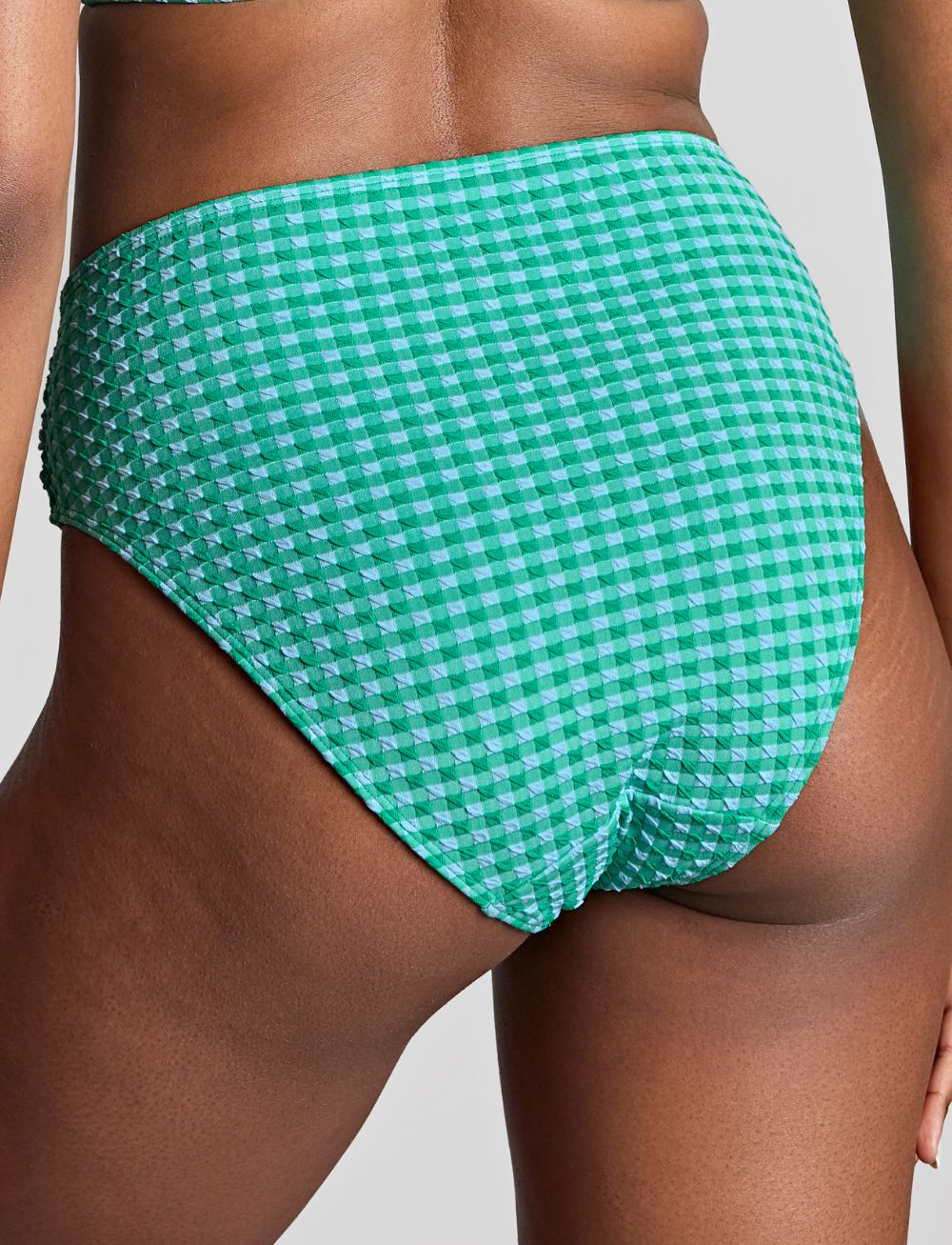 Panache Gingham Gather Brief Green