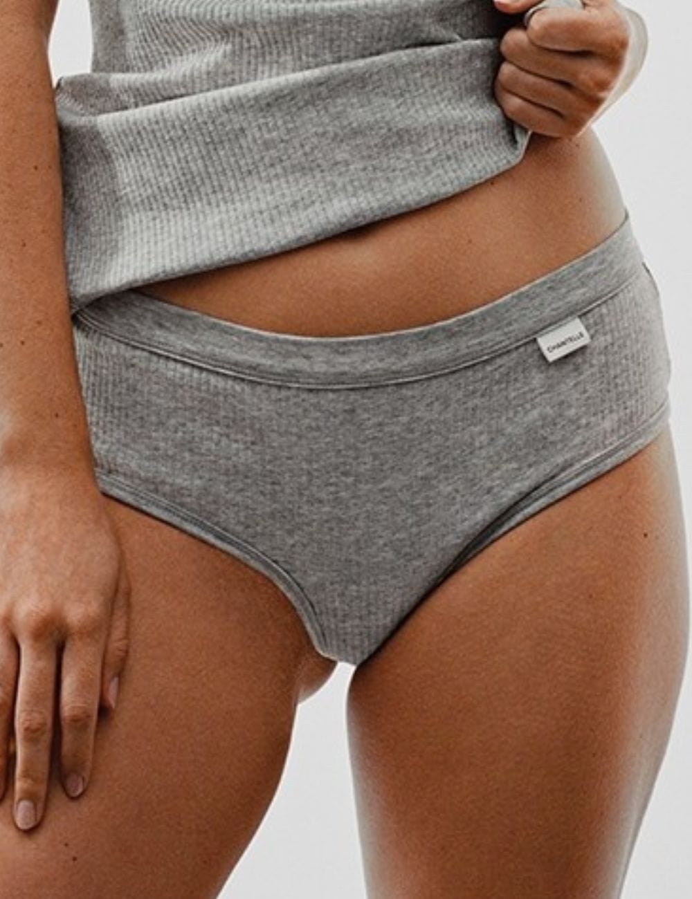 Chantelle Clothing - Basics Chantelle Cotton Comfort Shorty Brief Mixed Grey