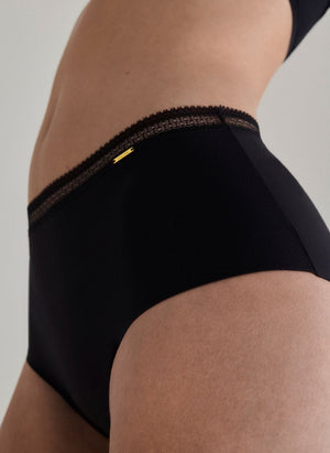 Chantelle Clothing - Basics Chantelle Life Graphic Period High Waist Full Brief Black