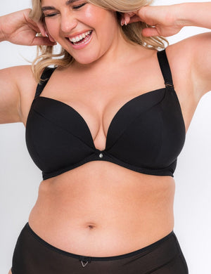 Curvy Kate Bra - Basics Curvy Kate SuperPlunge Multiway Padded Plunge Bra Black