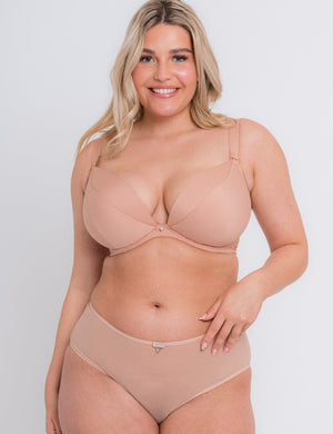 Curvy Kate Bra - Basics Curvy Kate SuperPlunge Multiway Padded Plunge Bra Latte