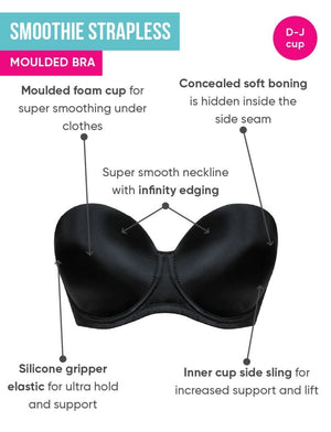 Curvy Kate Strapless Curvy Kate Smoothie Strapless Moulded Bra Black