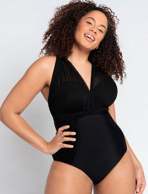 Curvy Kate Swimwear - Swimsuit Curvy Kate Wrapsody Bandeau Swimsuit Black