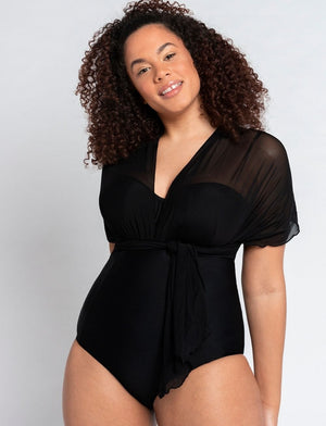 Curvy Kate Swimwear - Swimsuit Curvy Kate Wrapsody Bandeau Swimsuit Black