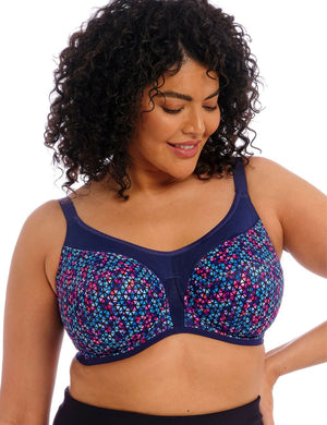Elomi Sport - Bra - Underwired Elomi Energise Multiway Sports Bra Navy Geo