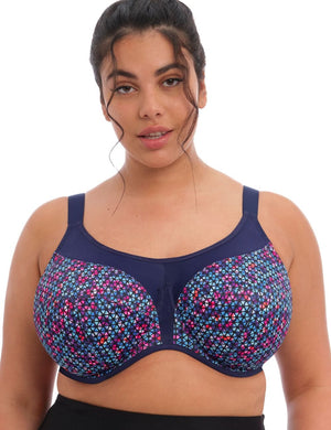 Elomi Sport - Bra - Underwired Elomi Energise Multiway Sports Bra Navy Geo