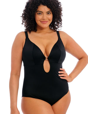 Elomi Swimwear - Swimsuit Elomi Plain Sailing Non Wired Plunge Swimsuit Black