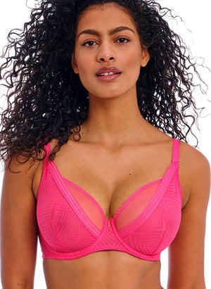 Freya Lingerie - Non-Moulded Freya Tailored UW High Apex Plunge Bra Love Potion