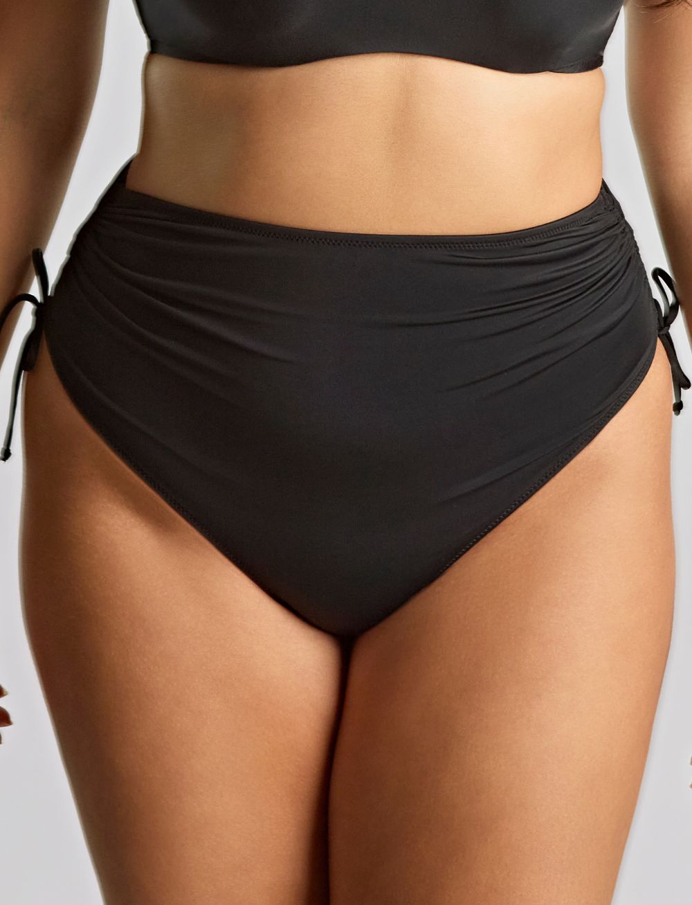 Panache Signature Midi Gather Bikini Brief Black