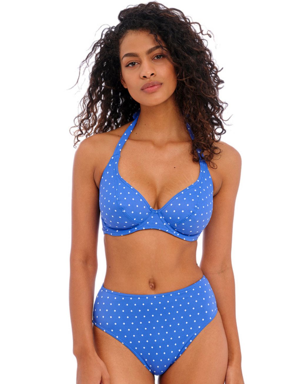Freya Jewel Cove UW Halter Bikini Top Azure