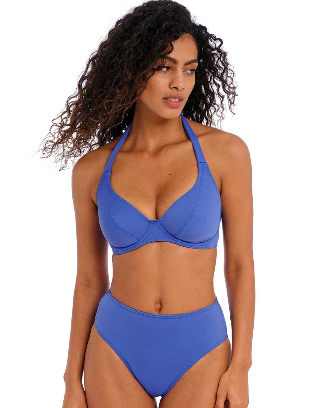 Freya Jewel Cove UW Halter Bikini Top Plain Azure