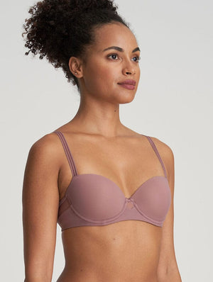 Marie Jo L'Aventure T-Shirt Bra - Moulded Marie Jo L'Aventure Louie Padded Balcony Bra Satin Taupe