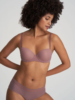 Marie Jo L'Aventure T-Shirt Bra - Moulded Marie Jo L'Aventure Louie Padded Balcony Bra Satin Taupe