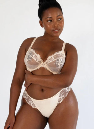 Marvell Lane Lingerie - Non-Moulded Marvell Lane Evie Plunge Bra Sheer Pink