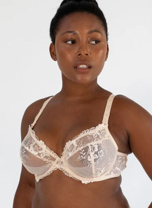 Marvell Lane Lingerie - Non-Moulded Marvell Lane Evie Plunge Bra Sheer Pink