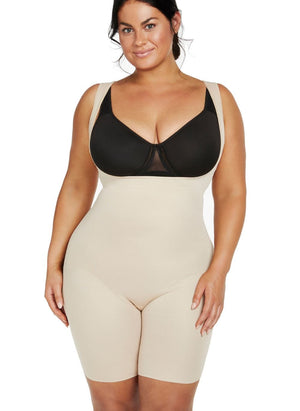 Naomi & Nicole Shapewear - Bottom Naomi & Nicole Unbelievable Comfort Plus Size Torsette Full Body Shaper Warm Beige