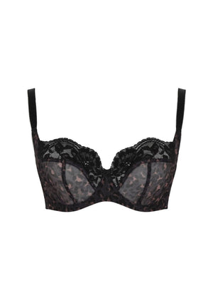 Panache Lingerie - Non-Moulded Panache Nina Balcony Bra Black Leopard
