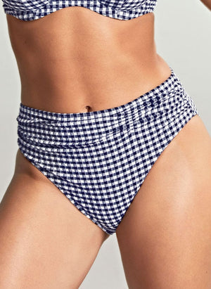 Panache Swimwear - Bottom Panache Gingham Midi Brief Navy Gingham