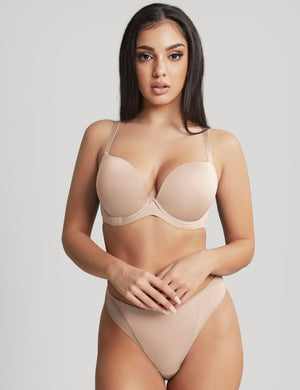 Panache T-Shirt Bra - Moulded Panache Faith Moulded Plunge Bra Latte