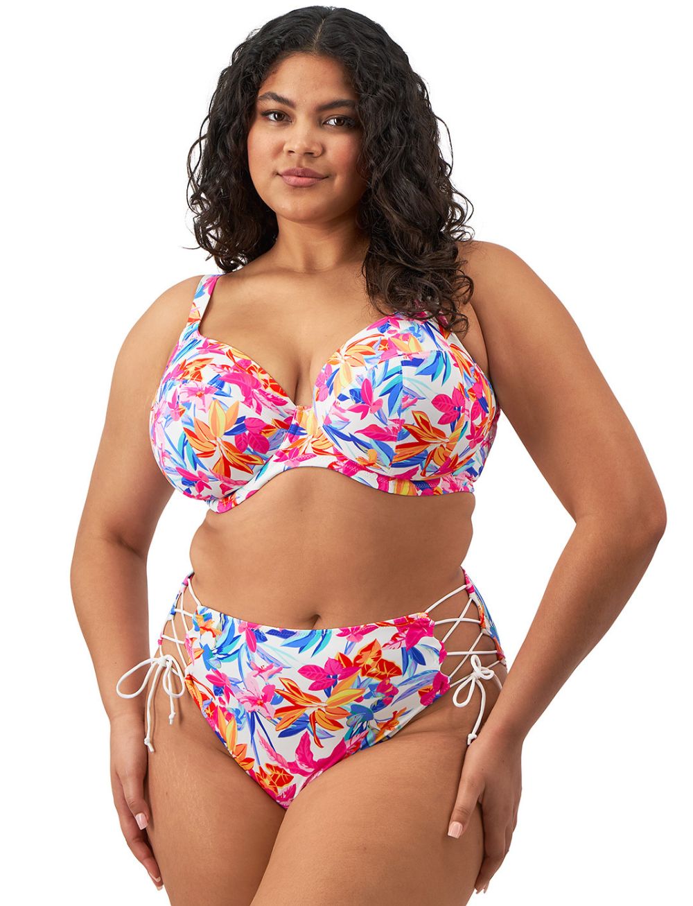 Elomi Savaneta UW Plunge Bikini Top White