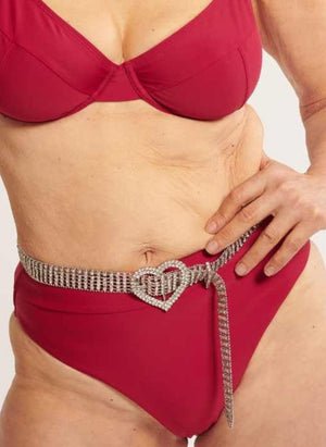 RAQ Swimwear - Bottom RAQ High Leg High Waist Brief Lipstick