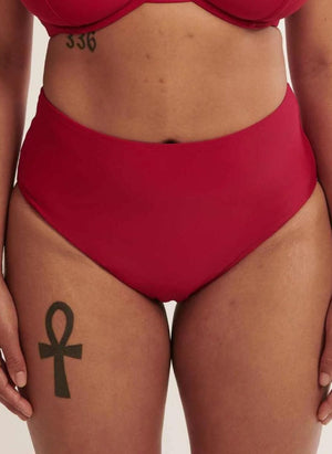 RAQ Swimwear - Bottom RAQ High Waist Full Brief Lipstick