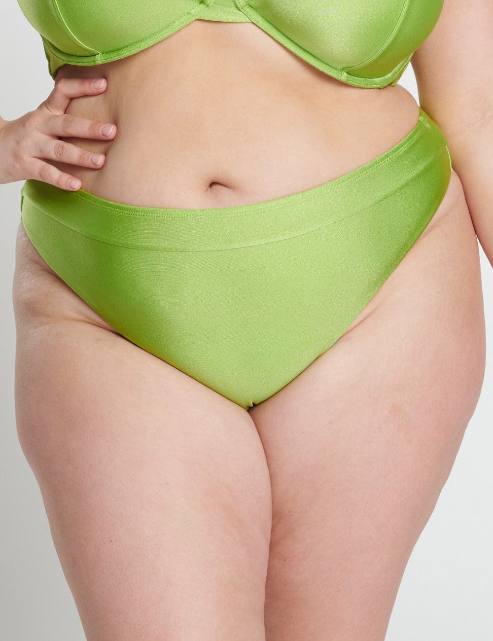 RAQ Swimwear - Brief RAQ High Leg High Waist Brief Apple Shimmer